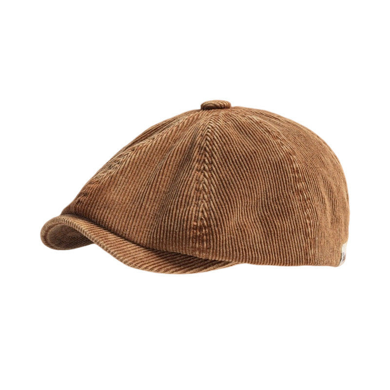 Charakterkopf – Vintage Cord-Schiebermütze im Japan-Style