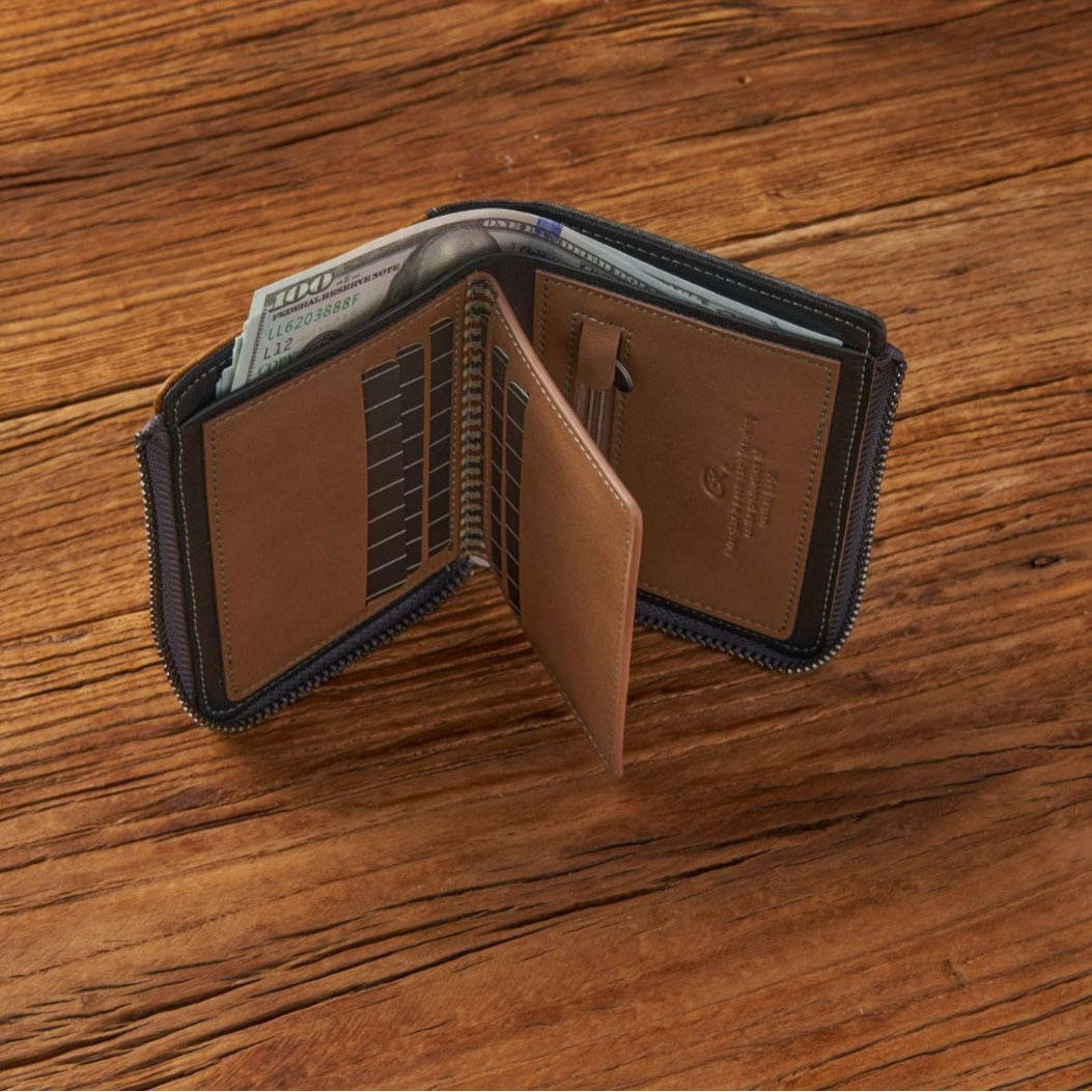 Geldbörse mit Reißverschluss: Kontrast-Design für den Alltag